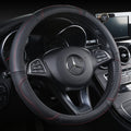 Premium Leather Steering Wheel Cover Black Red Pakistan