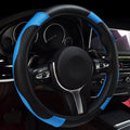 Car Steering Wheel Cover Blue Carbon Fiber All Season